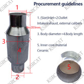 Total length 8in(203mm) 2"/2.5"/3"/3.5" Three-Way Catalytic Converter Ceramic Core Honeycomb Exhaust Filter - SHANGHAI KESAIRAY AUTO PARTS CO LTD